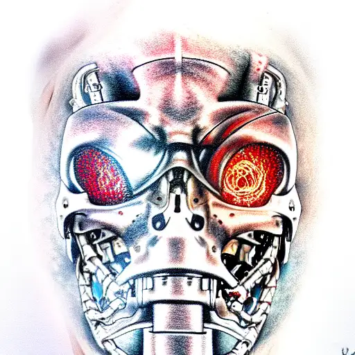 Healed up t800terminator tattoo axysrotary starbritecolors  neotraditional terminator bnginksociety bng bngtattoo bngink   Instagram