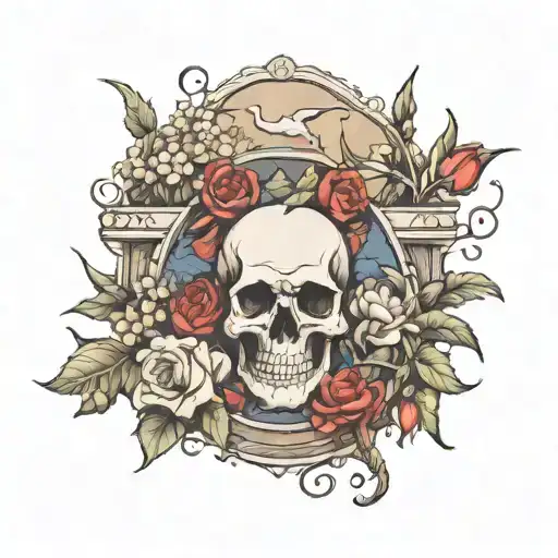 Christian graves to garden scene tattoo design idea