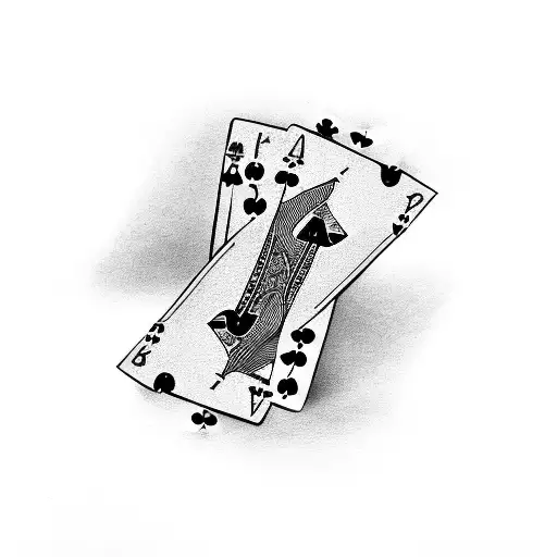 poker cards and poker chips  risk taker tattoo design idea