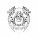 Double Ouroboros tattoo design idea