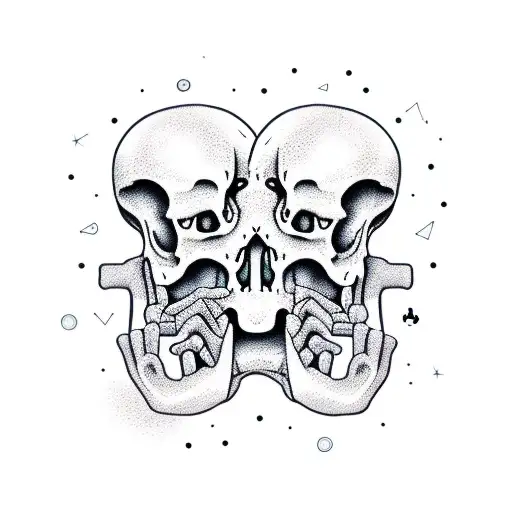 skeleton dancing in front of a sound system  tattoo design idea