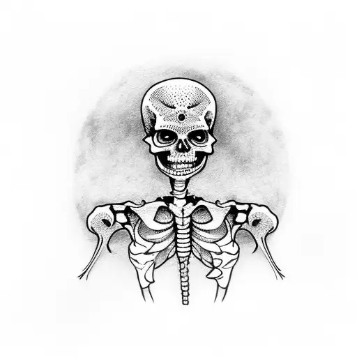 dancing skeleton tattoo design idea