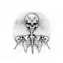 dancing skeleton tattoo design idea