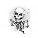 dancing skeleton tattoo design idea