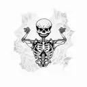dancing skeleton tattoo design idea