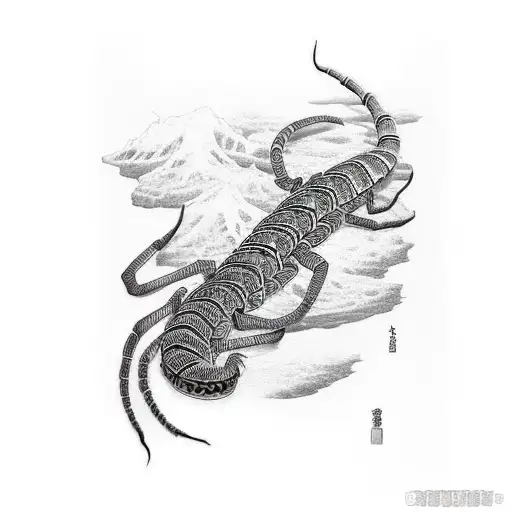 Japanese "Scolopendra" Tattoo - BlackInk AI