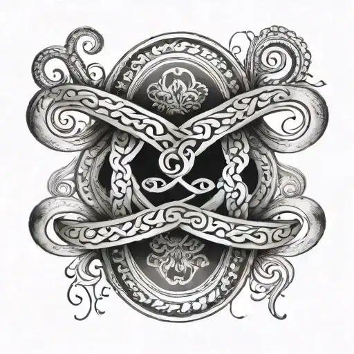 infinity tattoo with names Grecia, Maximiliano and Sebastian written on it.   tattoo design idea