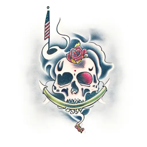 in this smoking chaos, our shoulder blades kissed tattoo design idea