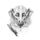 Dobby the elf with Gryffindor's sword tattoo design idea