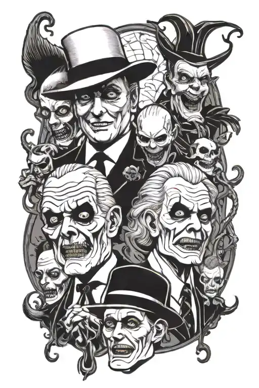 classic horror movie villains tattoo design idea