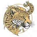 warrior cheeta  tattoo design idea