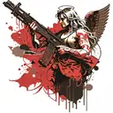 angel holding ak 47 tattoo design idea