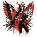 angel holding ak 47 tattoo design idea