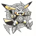 pikachu, beyblade, power rangers tattoo design idea