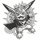 pikachu, beyblade, power rangers tattoo design idea