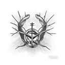 create a wrist tattoo with the inscription  "shackled by faith" in greek with a crown of thorns dripping blood tattoo design idea