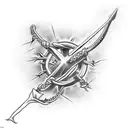 create a wrist tattoo with the inscription  "shackled by faith" in greek with a crown of thorns dripping blood tattoo design idea