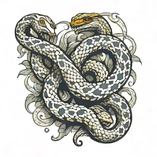 myths of ancient Greece, snakes coming tattoo design idea