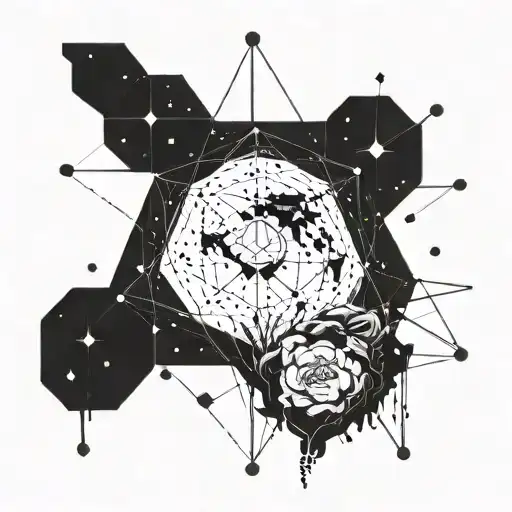 $uicideboy$ album cover reimagined as a constellation tattoo design idea