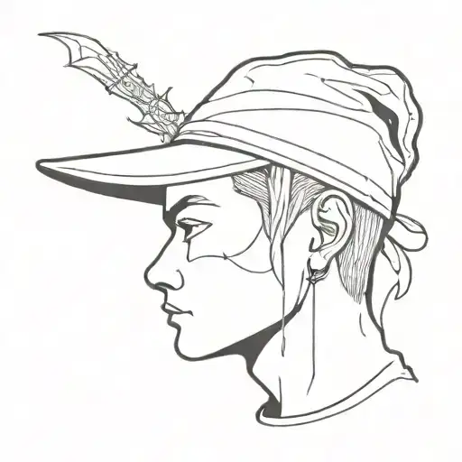Boy witch a beanie and bag tattoo design idea