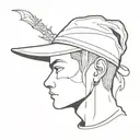 Boy witch a beanie and bag tattoo design idea