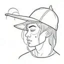 Boy witch a beanie and bag tattoo design idea