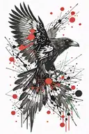 crow flying tattoo design idea
