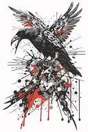 crow flying tattoo design idea