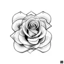 burning rose  tattoo design idea
