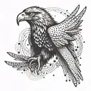 A combination of a Playstation controller and an eagle's wings forming a unique and abstract design tattoo design idea