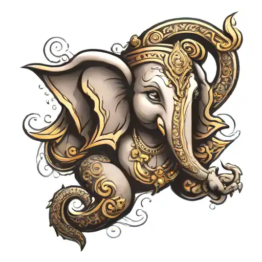 Ganesh god symbol tattoo design idea