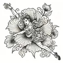poppy dancer tattoo design idea