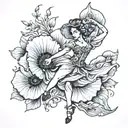 poppy dancer tattoo design idea