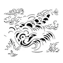 waves, surf, beach tattoo design idea