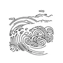 waves, surf, beach tattoo design idea