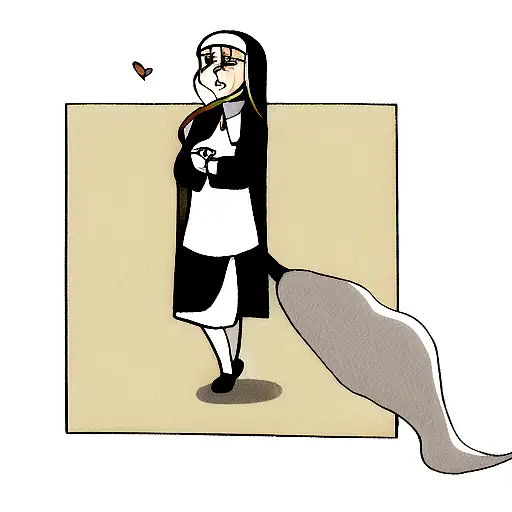 hot nun smoking tattoo design idea