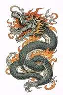 red lightning dragon wrapped tattoo design idea