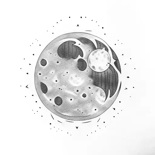dark moon, dark matter, moon eclipse  tattoo design idea