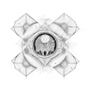 dark moon, dark matter, eclipses tattoo design idea