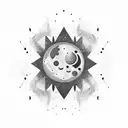 dark moon, dark matter, moon eclipse  tattoo design idea