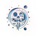 The moon does not need to be whole to be loved tattoo design idea