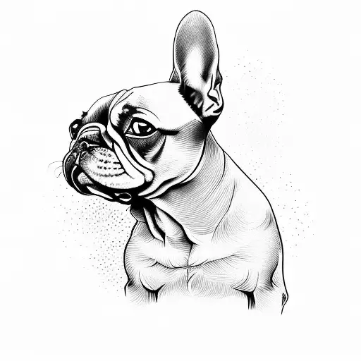 french bulldog tattoo design idea