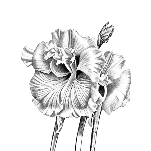 Gladiolus Rose Narcissus tattoo design idea