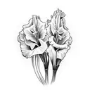 Gladiolus, Rose, Narcissus tattoo design idea