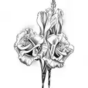 Gladiolus, Rose, Narcissus tattoo design idea