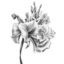 Gladiolus, Rose, Narcissus tattoo design idea