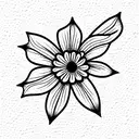 Marigold, larkspur, bumblebee tattoo design idea