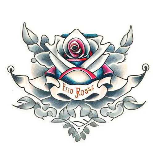 rose on knee tattoo design idea