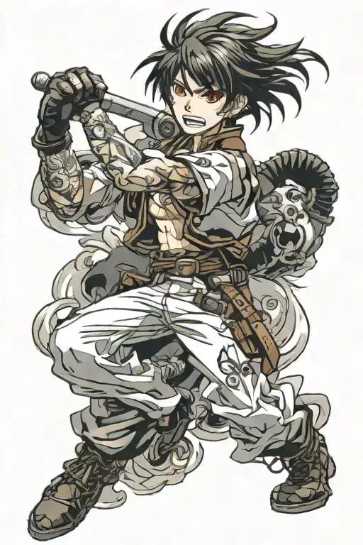 Anime character tattoo design idea