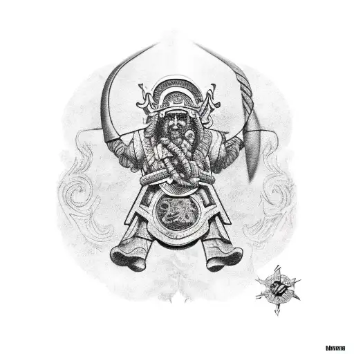  outline soldier with hermet with wind rose with Old Spanish ship, map of Spain  tattoo design idea